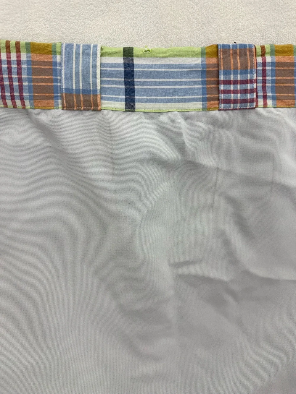 Pair POTTERY BARN KIDS MADRAS Plaid Patchwork Cotten Blackout CURTAINS 44x84 (2)
